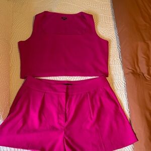 Express Fuchsia 3 Piece Set!  Sleeveless Top , Long sleeved, top, and Shorts
